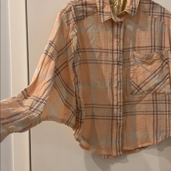 Free People Paradise Garden Cropped Cutie Button Up Shirt Size Small - Picture 4 of 8